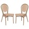 Merrick Lane Celia Set of Two Stacking Thonet Bistro Style Chair, PE Rattan Seat, and Metal Frame for Indoor/Outdoor Use